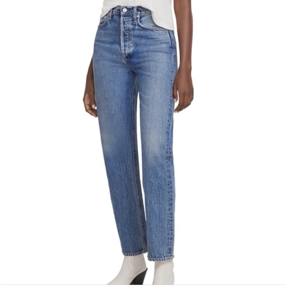 NWT Agolde 90's Pinch Waist High Rise Straight Leg Jeans in Navigate